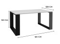TOP E SHOP Stolik ława MODERN 90x58xH50 biały/czarny