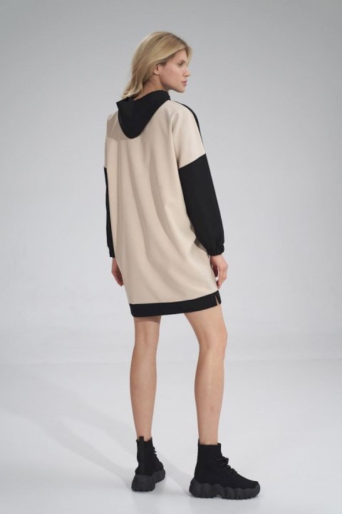 Sukienka Model M755 Black/Beige/Wzór 123 - Figl Sukienka Model M755 Black/Beige/Wzór 123 - Figl