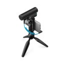 Sennheiser Sennheiser MKE 400 MOBILE KIT - Mikrofon pojemnościowy, superkardioidalny, wyposażony w filtr dolnoprzepustowy ze statywem Manfr