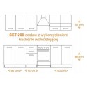 TOP E SHOP KUCHNIA SET 2M BIAŁY MAT, BLAT ARTISAN