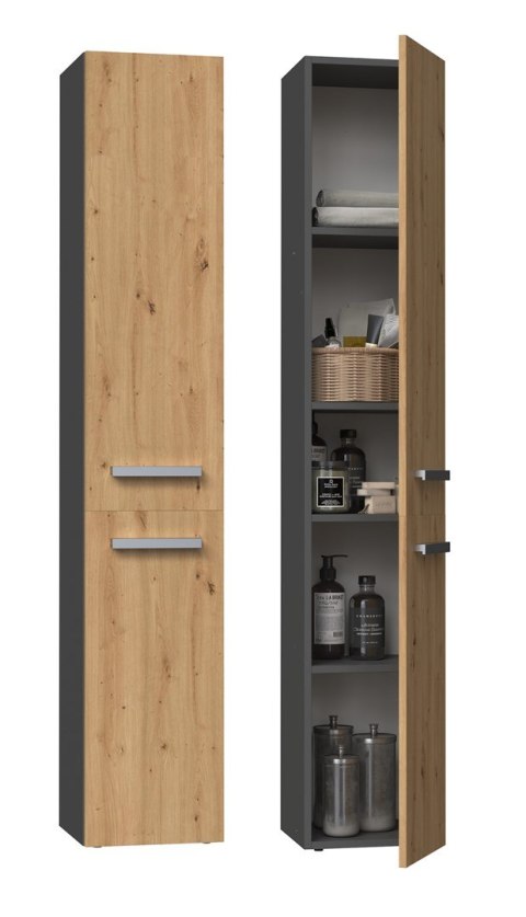 TOP E SHOP Szafka łazienkowa NEL II 31x30xH174 antracyt/artisan TOP E SHOP Szafka łazienkowa NEL II 31x30xH174 antracyt/artisan