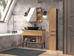 TOP E SHOP Szafka łazienkowa NEL II 31x30xH174 antracyt/artisan
