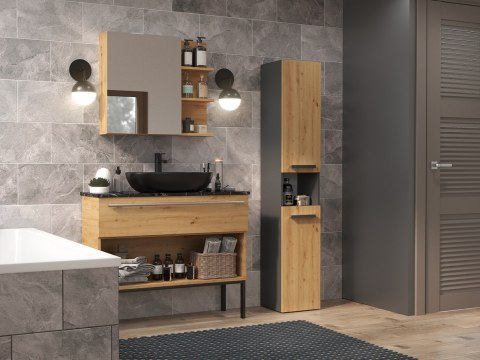 TOP E SHOP Szafka łazienkowa NEL III 31x30xH174 antracyt/artisan TOP E SHOP Szafka łazienkowa NEL III 31x30xH174 antracyt/artisan
