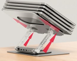 UNITEK UNITEK PODSTAWKA POD LAPTOP + HUB USB-C, HDMI 1.4, 4K, PD 100W