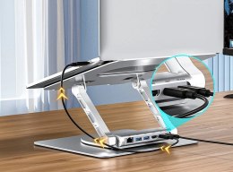 UNITEK UNITEK PODSTAWKA POD LAPTOP + HUB USB-C, HDMI 1.4, 4K, PD 100W