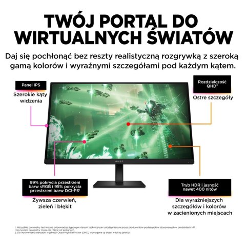 Hewlett-Packard MONITOR HP LED, QHD 27" OMEN 27q (780H4E9) 165Hz Hewlett-Packard MONITOR HP LED, QHD 27" OMEN 27q (780H4E9) 165Hz