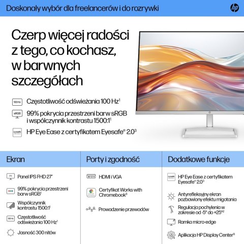 Hewlett-Packard MONITOR HP LED IPS 27" 527sf (94F44E9) 100Hz Hewlett-Packard MONITOR HP LED IPS 27" 527sf (94F44E9) 100Hz