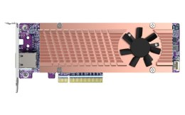 QNAP QM2 series, 2 x PCIe 2280 M.2 SSD slots, PCIe Gen4 x 8, 1 x AQC113C 10GbE NBASE-T port