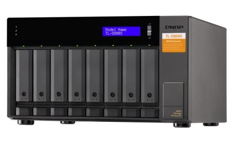 QNAP Qnap TL-D800S Expansion unit, Tower, 8x 2.5/3.5" SATA, with a QXP-800eS-A1164 PCIe SATA host card and 2 SFF-8088 to SFF-8088 SAS QNAP Qnap TL-D800S Expansion unit, Tower, 8x 2.5/3.5" SATA, with a QXP-800eS-A1164 PCIe SATA host card and 2 SFF-8088 to SFF-8088 SAS