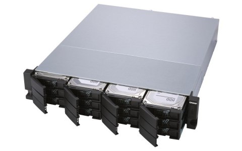 QNAP Qnap TL-R1200S-RP Expansion unit, 2U rackmount, 12x 2.5/3.5" SATA, redundant PSU, with a QXP-1600eS PCIe SATA host card and 3 SF QNAP Qnap TL-R1200S-RP Expansion unit, 2U rackmount, 12x 2.5/3.5" SATA, redundant PSU, with a QXP-1600eS PCIe SATA host card and 3 SF