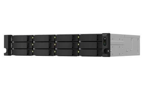 QNAP Qnap TS-1264U-RP-8G, 2U, 12 x 2.5"/3.5" SATA, Intel Celeron N5095 4C/4T, 8 GB DDR4 onboard not expandable, 2 x 2.5GbE, Redundant
