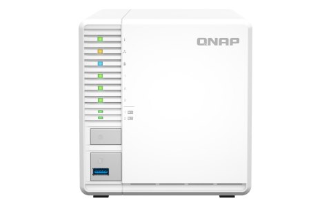 QNAP Qnap TS-364-8G, Tower, 3.5" SATA, Intel Celeron N5105/N5095 4C/4T, 8 GB onboard not expandable, 1 x 2.5GbE, External adapter (PS