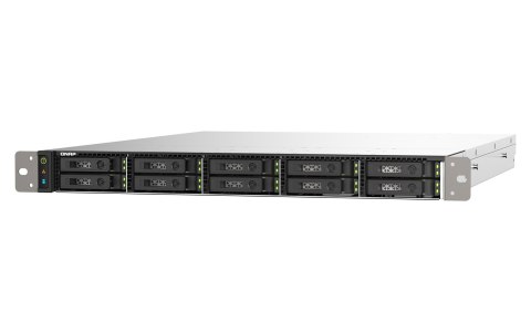 QNAP Qnap TS-h1090FU-7302P-256G, 1U, 12 x 2.5" U.2 NVMe PCIe/SATA, AMD EPYC 7302P 16C/32T , 256GB RDIMM DDR4 ECC (Max. 1TB), 2 x 25Gb