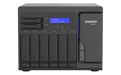 QNAP Qnap TS-h886-D1602-8G, Tower, 6 x 3.5"/2.5" SATA + 2 x 2.5" SATA, Intel Xeon Processor D-1602 2C/4T, 8 GB ECC RAM (Max. 128GB), 