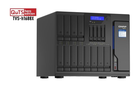 QNAP Qnap TVS-h1688X-W1250-32G, Tower, 12 x 2.5"/3.5" + 4 x 2.5" SATA, Intel Xeon W-1250 6C/12T, 32GB DDR4 ECC (Max. 128GB), 4 x 2.5G QNAP Qnap TVS-h1688X-W1250-32G, Tower, 12 x 2.5"/3.5" + 4 x 2.5" SATA, Intel Xeon W-1250 6C/12T, 32GB DDR4 ECC (Max. 128GB), 4 x 2.5G