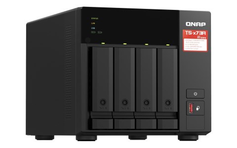 QNAP Zestaw Qnap TS-473A-SW5T (TS-473A-8G + switch QSW-1105-5T 5x2.5GbE), Tower, 3.5" SATA, AMD Ryzen V1500B 4C/8T, 8GB DDR4 (Max. 64 QNAP Zestaw Qnap TS-473A-SW5T (TS-473A-8G + switch QSW-1105-5T 5x2.5GbE), Tower, 3.5" SATA, AMD Ryzen V1500B 4C/8T, 8GB DDR4 (Max. 64