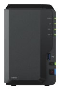 Synology NAS Synology DS223; Tower; 2x (3.5" SATA HDD)/2.5" HDD SSD); Realtek RTD1619B;,2GB DDR4, 1x 1GbE RJ-45