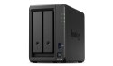 Synology NAS Synology DS723+; Tower; 2x (3.5" SATA HDD); AMD Ryzen R1600;,2GB DDR4 ECC (max. 32GB), 2x 1GbE RJ-45