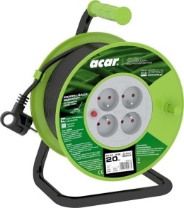 Acar Przedłużacz zwijany Acar PZ-4Z/OTM H05VV-F 3G1.0 20M (czarny)