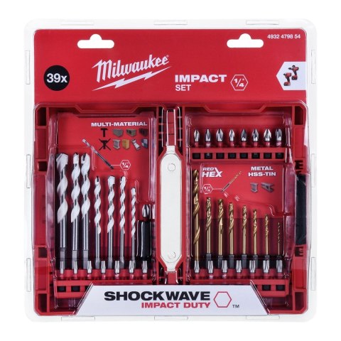 MILWAUKEE Zestaw wierteł i bitów udarowych MILWAUKEE 4932479854 39szt. MILWAUKEE Zestaw wierteł i bitów udarowych MILWAUKEE 4932479854 39szt.