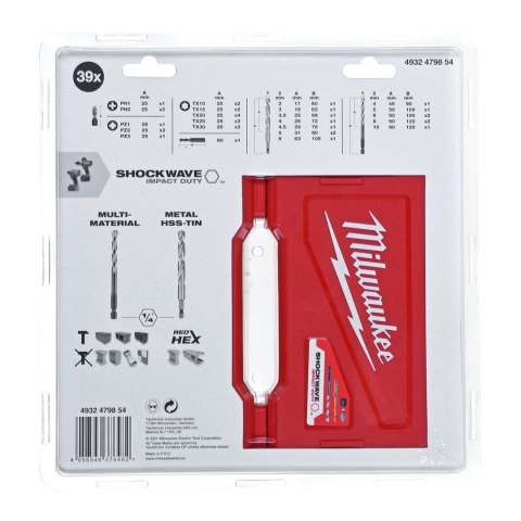 MILWAUKEE Zestaw wierteł i bitów udarowych MILWAUKEE 4932479854 39szt. MILWAUKEE Zestaw wierteł i bitów udarowych MILWAUKEE 4932479854 39szt.