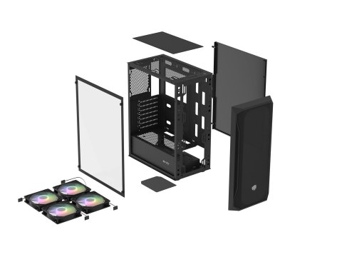 FURY FURY OBUDOWA KOMPUTEROWA FURY SHOBO SH4F RGB MIDI Z OKNEM CZARNA FURY FURY OBUDOWA KOMPUTEROWA FURY SHOBO SH4F RGB MIDI Z OKNEM CZARNA