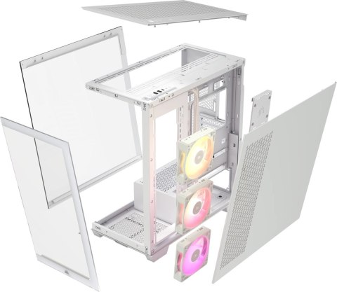 Corsair ICUE LINK 3500X RGB Tempered Glass Mid-Tower, White Corsair ICUE LINK 3500X RGB Tempered Glass Mid-Tower, White
