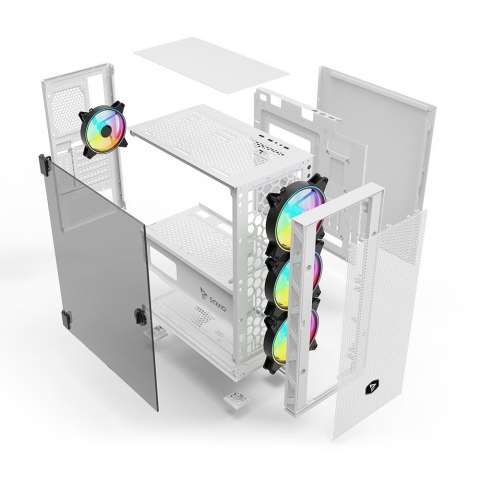 SAVIO SAVIO OBUDOWA PC ARGB MESH/GLASS RAPTOR WHITE X1 SAVIO SAVIO OBUDOWA PC ARGB MESH/GLASS RAPTOR WHITE X1