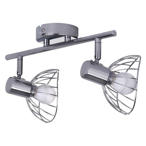 Activejet Listwa reflektorowa podwójna sufitowa ścienna chrom Activejet GIZEL kinkiet E14 do salonu Activejet Listwa reflektorowa podwójna sufitowa ścienna chrom Activejet GIZEL kinkiet E14 do salonu