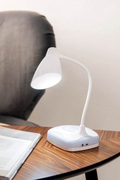 Activejet Nowoczesna lampka na biurko LED Activejet CLASSIC PLUS biała z funkcją oświetlenia nocnego Activejet Nowoczesna lampka na biurko LED Activejet CLASSIC PLUS biała z funkcją oświetlenia nocnego