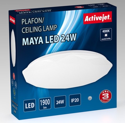 Activejet Nowoczesny plafon sufitowy LED Activejet MAYA 24W Activejet Nowoczesny plafon sufitowy LED Activejet MAYA 24W