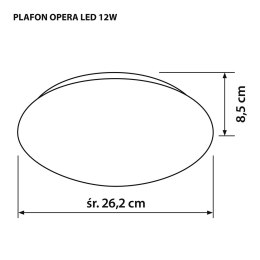 Activejet Nowoczesny plafon sufitowy LED Activejet OPERA 12W