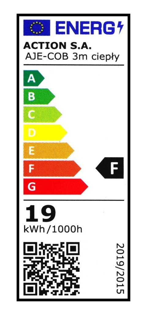 Activejet Taśma LED COB 3m z zasilaczem barwa ciepła IP20 Activejet Taśma LED COB 3m z zasilaczem barwa ciepła IP20