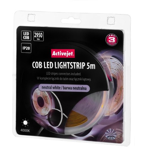 Activejet Taśma LED COB 5m barwa neutralna IP20 Activejet Taśma LED COB 5m barwa neutralna IP20