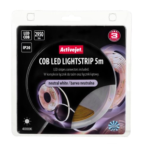 Activejet Taśma LED COB 5m barwa neutralna IP20 Activejet Taśma LED COB 5m barwa neutralna IP20
