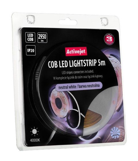 Activejet Taśma LED COB 5m barwa neutralna IP20 Activejet Taśma LED COB 5m barwa neutralna IP20