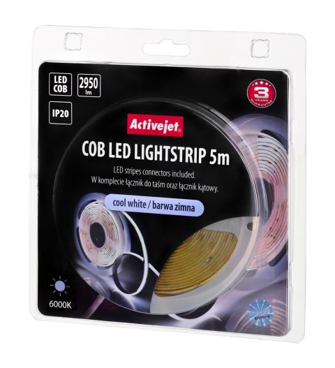 Activejet Taśma LED COB 5m barwa zimna IP20 Activejet Taśma LED COB 5m barwa zimna IP20