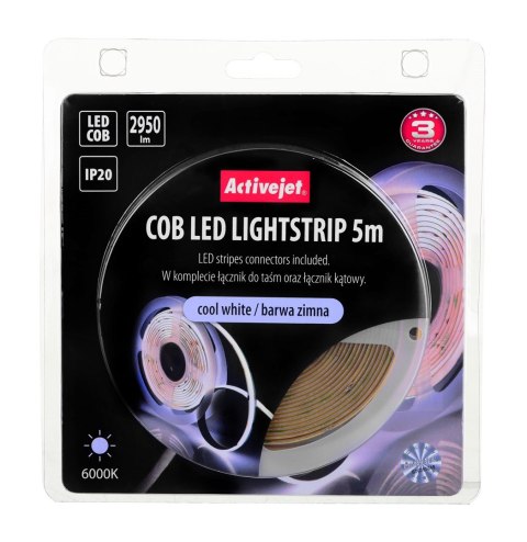 Activejet Taśma LED COB 5m barwa zimna IP20 Activejet Taśma LED COB 5m barwa zimna IP20