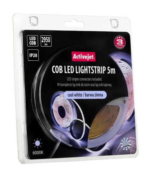 Activejet Taśma LED COB 5m barwa zimna IP20 Activejet Taśma LED COB 5m barwa zimna IP20