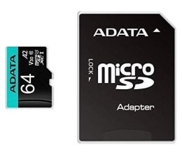 ADATA Karta pamięci z adapterem ADATA AUSDX64GUI3V30SA2-RA1 (64GB; Class 10, V30; + adapter)