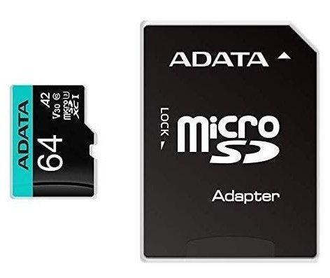 ADATA Karta pamięci z adapterem ADATA AUSDX64GUI3V30SA2-RA1 (64GB; Class 10, V30; + adapter)