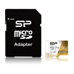Silicon Power Karta pamięci Silicon Power microSDXC Superior Pro 512GB V30 UHS-1 U3 A1 + ADAPTER microSD-SD