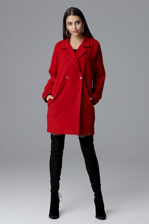 Płaszcz Damski Model M625 Red - Figl Płaszcz Damski Model M625 Red - Figl