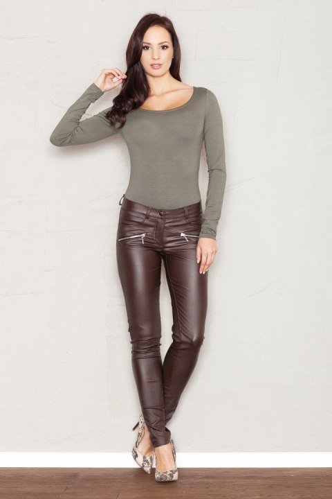 Spodnie Damskie Model 361 Brown - Figl Spodnie Damskie Model 361 Brown - Figl