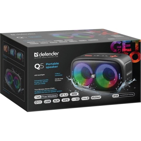 Defender DEFENDER GŁOŚNIK Q5 BLUETOOTH 20W Defender DEFENDER GŁOŚNIK Q5 BLUETOOTH 20W
