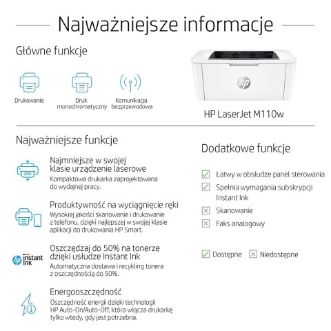Hewlett-Packard DRUKARKA HP LASERJET PRO M110w Hewlett-Packard DRUKARKA HP LASERJET PRO M110w