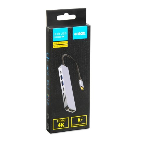 IBOX IBOX HUB USB IUH3SL4K SLIM USB3.2 HDMI 4K PD100W IBOX IBOX HUB USB IUH3SL4K SLIM USB3.2 HDMI 4K PD100W