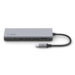 Belkin Hub Belkin Connect USB-C 7-in-1 Multiport Adapter 1x4k HDMI/2xUSB-A/1xUSB-C PD3.0/1xRJ45 Gigabit/1xCard reader/1xAudio Grey