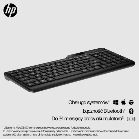 Hewlett-Packard Klawiatura HP 460 Multi-Device Bluetooth Keyboard bezprzewodowa czarna 7N7B8AA Hewlett-Packard Klawiatura HP 460 Multi-Device Bluetooth Keyboard bezprzewodowa czarna 7N7B8AA