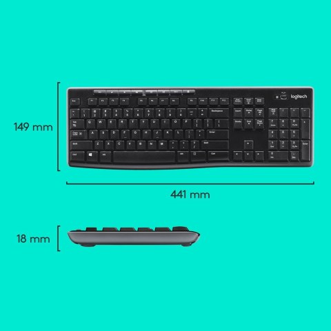 Logitech Klawiatura membranowa Logitech MK270 920-004508 (USB (Radio 2.4 GHz); kolor czarny) Logitech Klawiatura membranowa Logitech MK270 920-004508 (USB (Radio 2.4 GHz); kolor czarny)